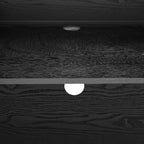 TREXM Buffet Cabinet with Storage, Wood Sideboard Cabinet with Curvy Edge, 4 Doors Retro Credenza Storage Cabinet with Adjustable Shelves for Living Room, Kitchen (Black)