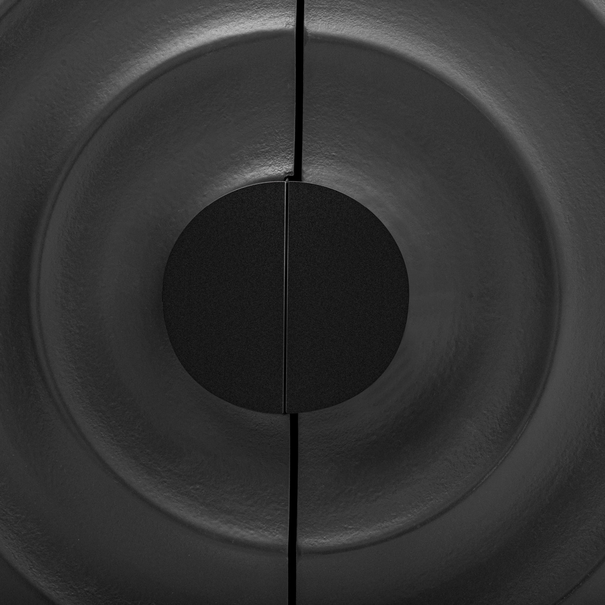 U-Style Storage Cabinet Sideboard Wooden Cabinet with Stunning Water Wave Door Design, Rubberwood Veneer and Adjustable Shelves,Suitable for Living Rooms, Entrance and Study Rooms