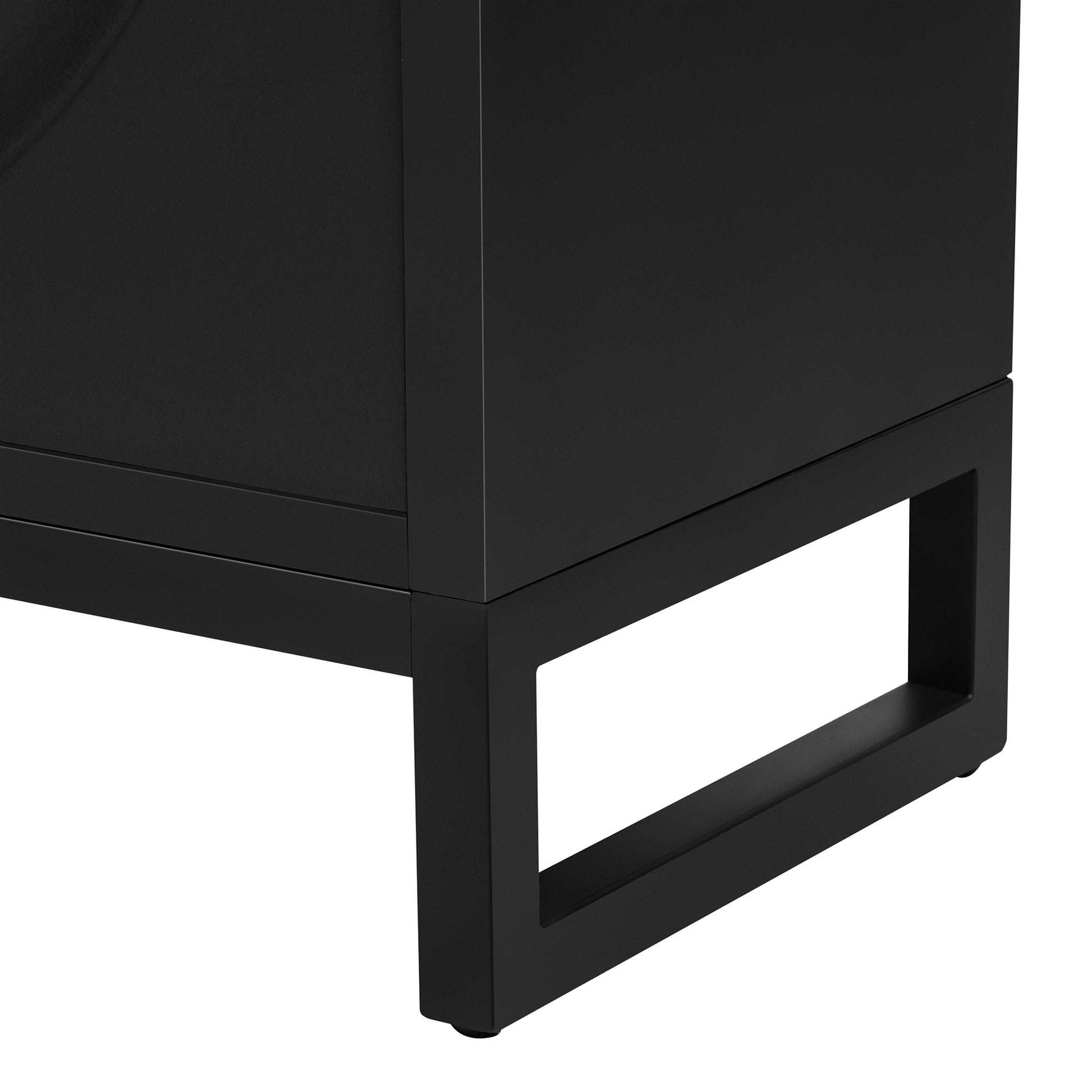 U-Style Storage Cabinet Sideboard Wooden Cabinet with Stunning Water Wave Door Design, Rubberwood Veneer and Adjustable Shelves,Suitable for Living Rooms, Entrance and Study Rooms