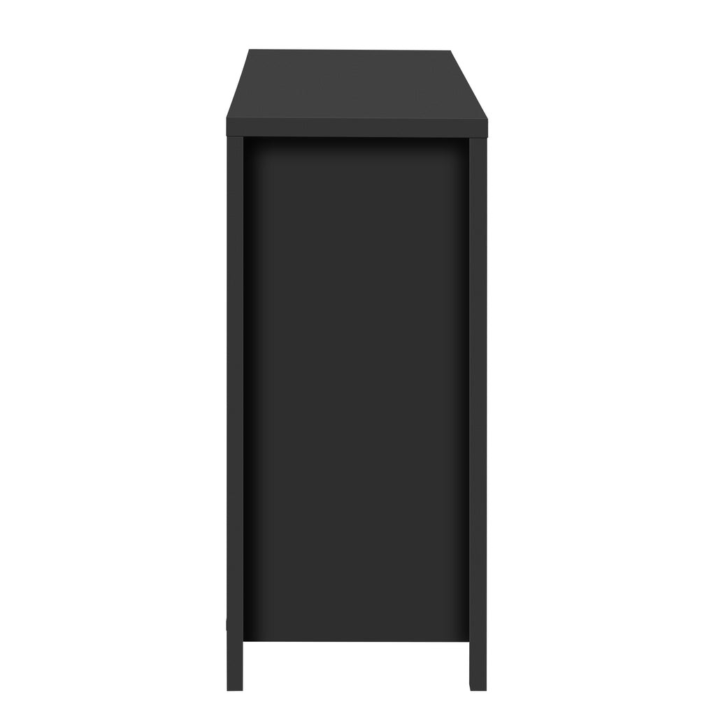 Modern Wave-Pattern Sideboard Cabinet with 2 Drawers and 4 Doors, 3-Level Adjustable Shelves, Aluminum Arc Handles, Scandinavian Style, 3 Colors, Suitable for Entryway, Living Room, Foyer