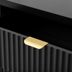 Modern Wave-Pattern Sideboard Cabinet with 2 Drawers and 4 Doors, 3-Level Adjustable Shelves, Aluminum Arc Handles, Scandinavian Style, 3 Colors, Suitable for Entryway, Living Room, Foyer