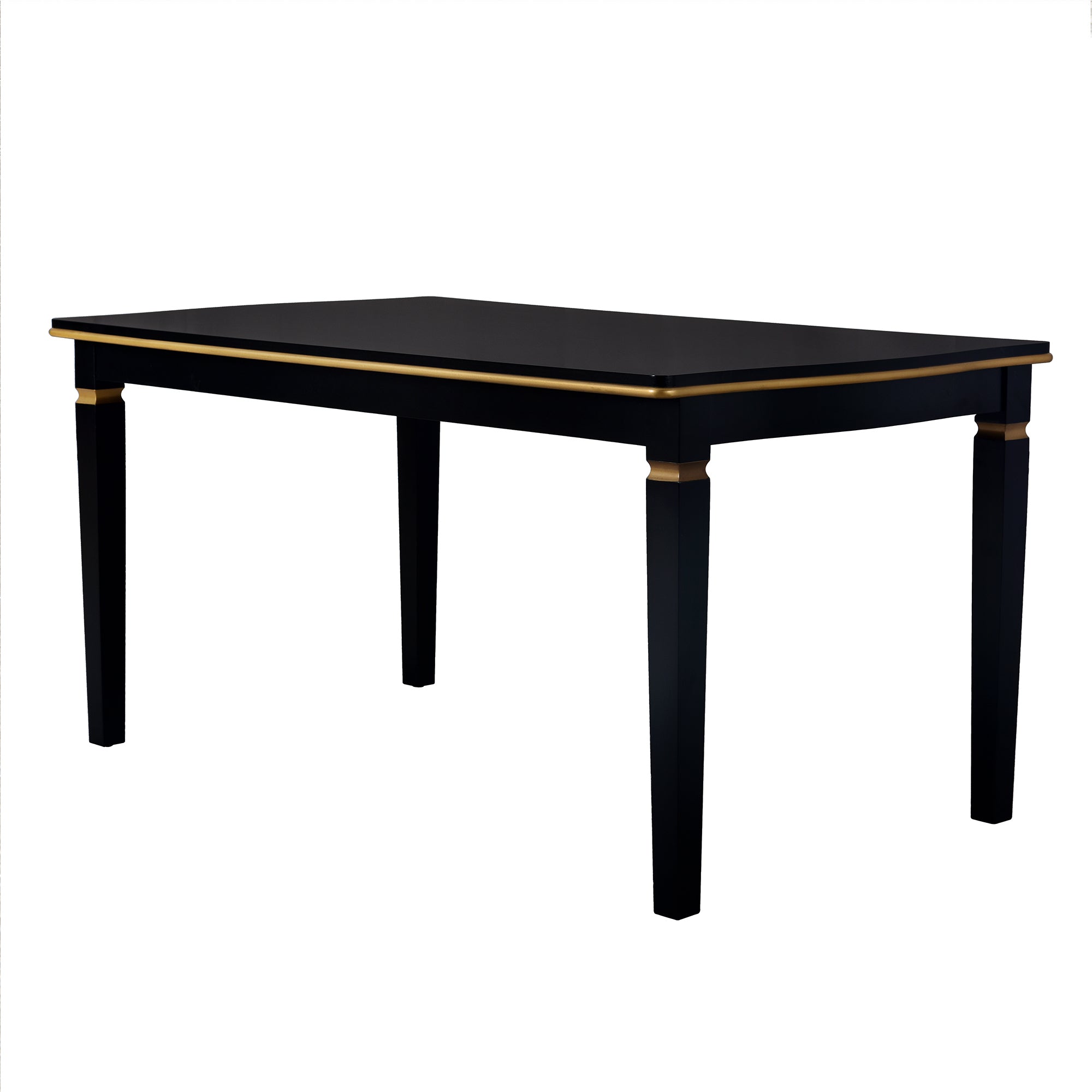 6-Piece Kitchen Dining Table Set, 60' Rectangular Table and 4 High-Back Tufted Chairs & 1 Bench for Dining Room and Kitchen (Black) (OLD SKU: N752S000080) Dining Table Set