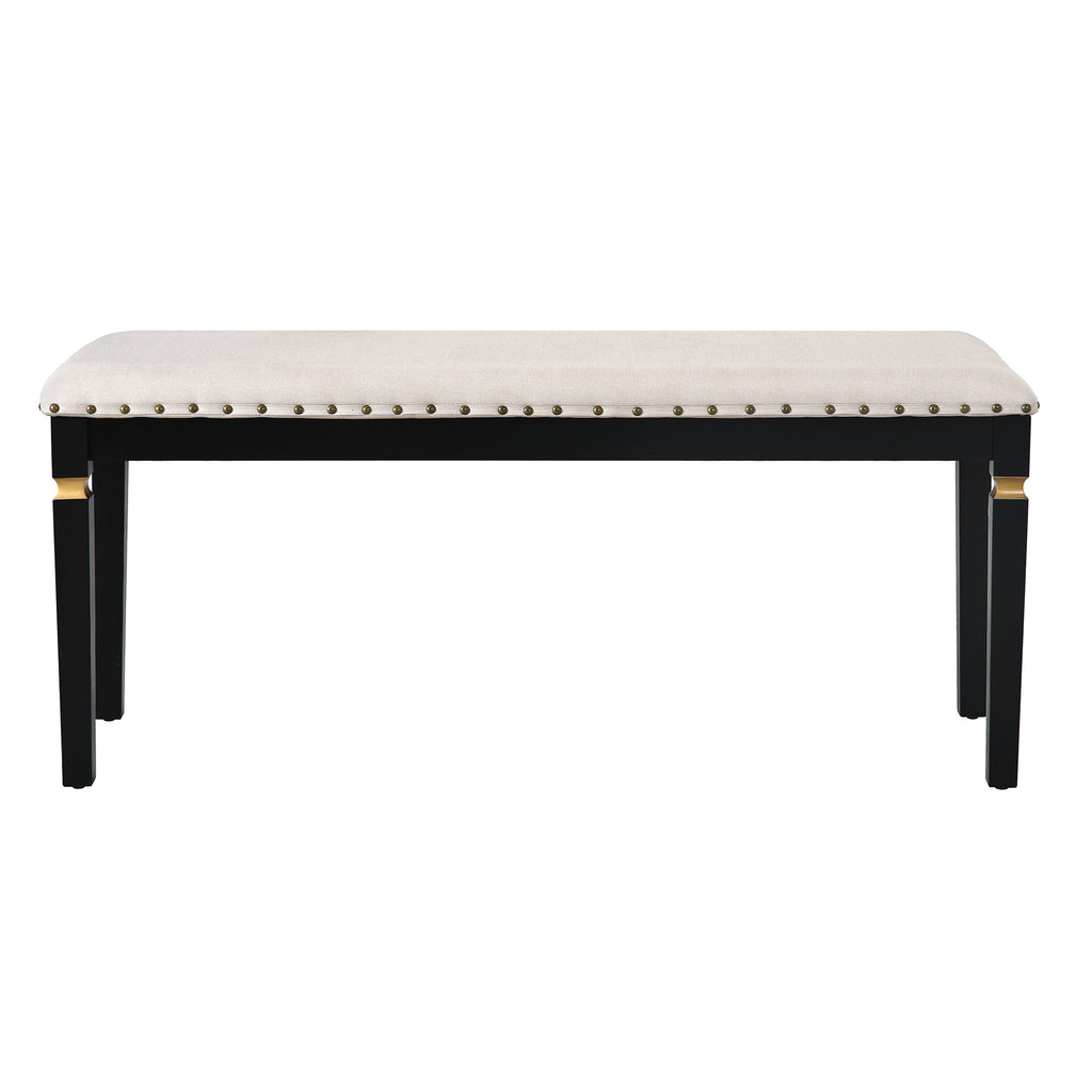 6-Piece Kitchen Dining Table Set, 60' Rectangular Table and 4 High-Back Tufted Chairs & 1 Bench for Dining Room and Kitchen (Black) (OLD SKU: N752S000080) Dining Table Set