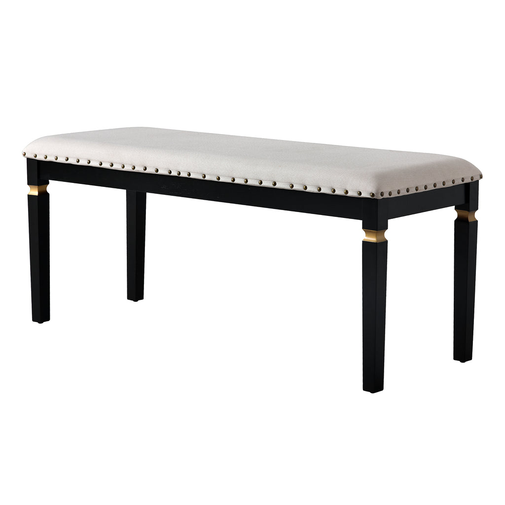 6-Piece Kitchen Dining Table Set, 60' Rectangular Table and 4 High-Back Tufted Chairs & 1 Bench for Dining Room and Kitchen (Black) (OLD SKU: N752S000080) Dining Table Set