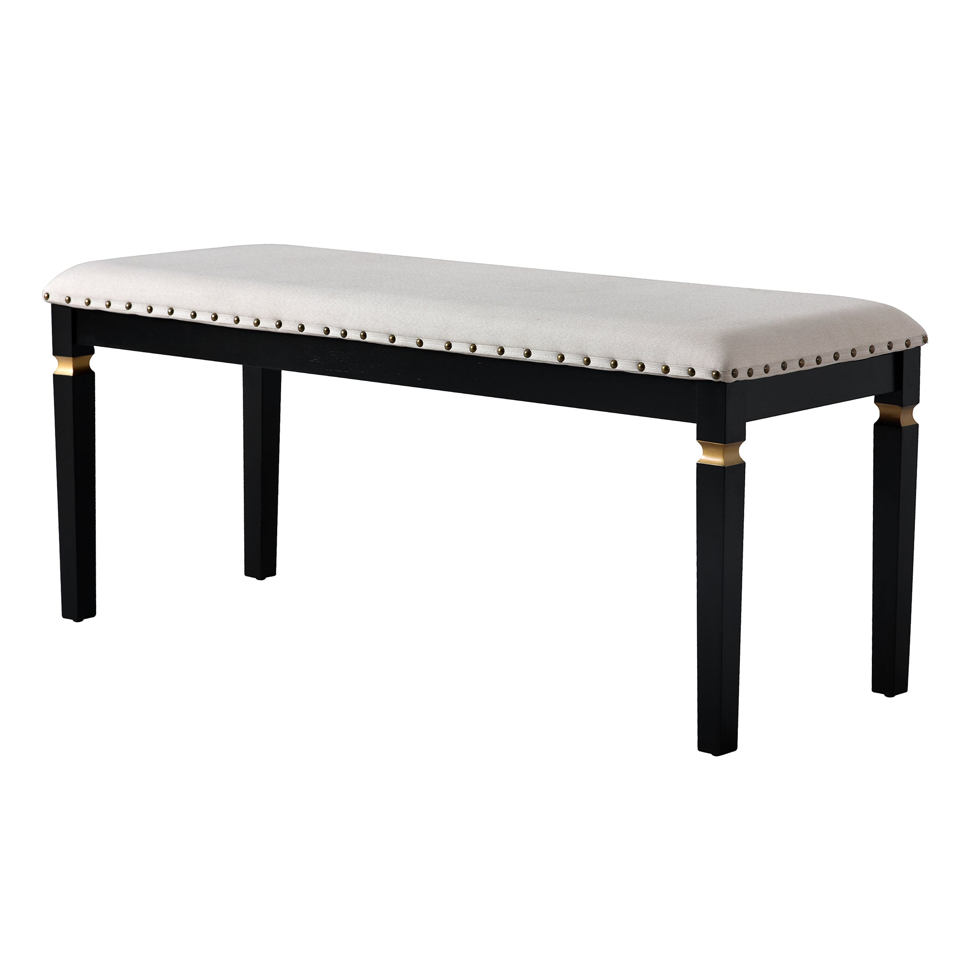 6-Piece Kitchen Dining Table Set, 60' Rectangular Table and 4 High-Back Tufted Chairs & 1 Bench for Dining Room and Kitchen (Black) (OLD SKU: N752S000080) Dining Table Set