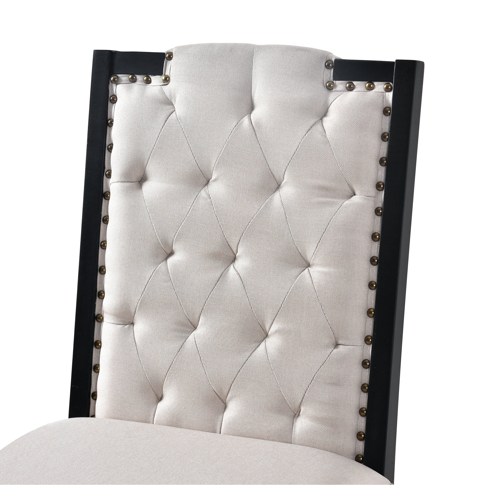 6-Piece Kitchen Dining Table Set, 60' Rectangular Table and 4 High-Back Tufted Chairs & 1 Bench for Dining Room and Kitchen (Black) (OLD SKU: N752S000080) Dining Table Set