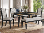 6-Piece Kitchen Dining Table Set, 60' Rectangular Table and 4 High-Back Tufted Chairs & 1 Bench for Dining Room and Kitchen (Black) (OLD SKU: N752S000080) Dining Table Set