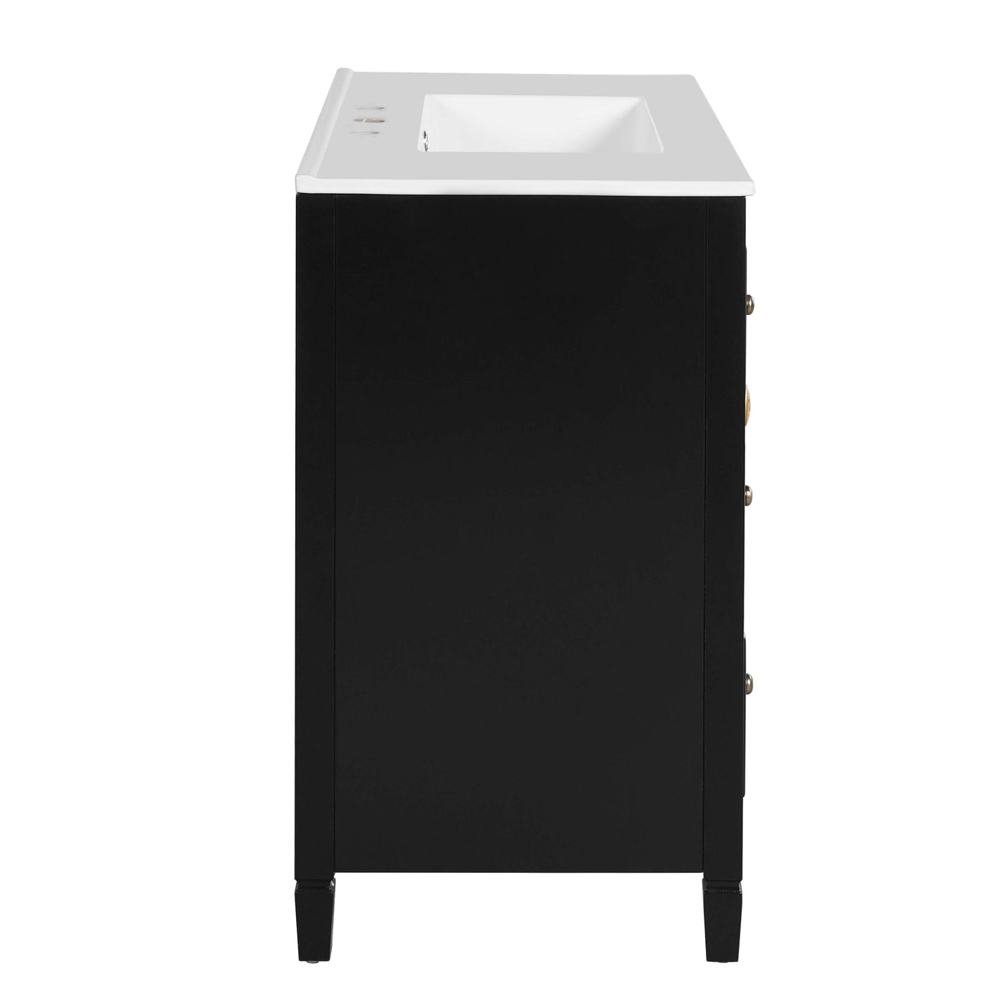 36-inch Bathroom Vanity with 2 Soft Close Doors, Solid Wood Frame Modern Bathroom Storage Cabinet with 3 Drawers