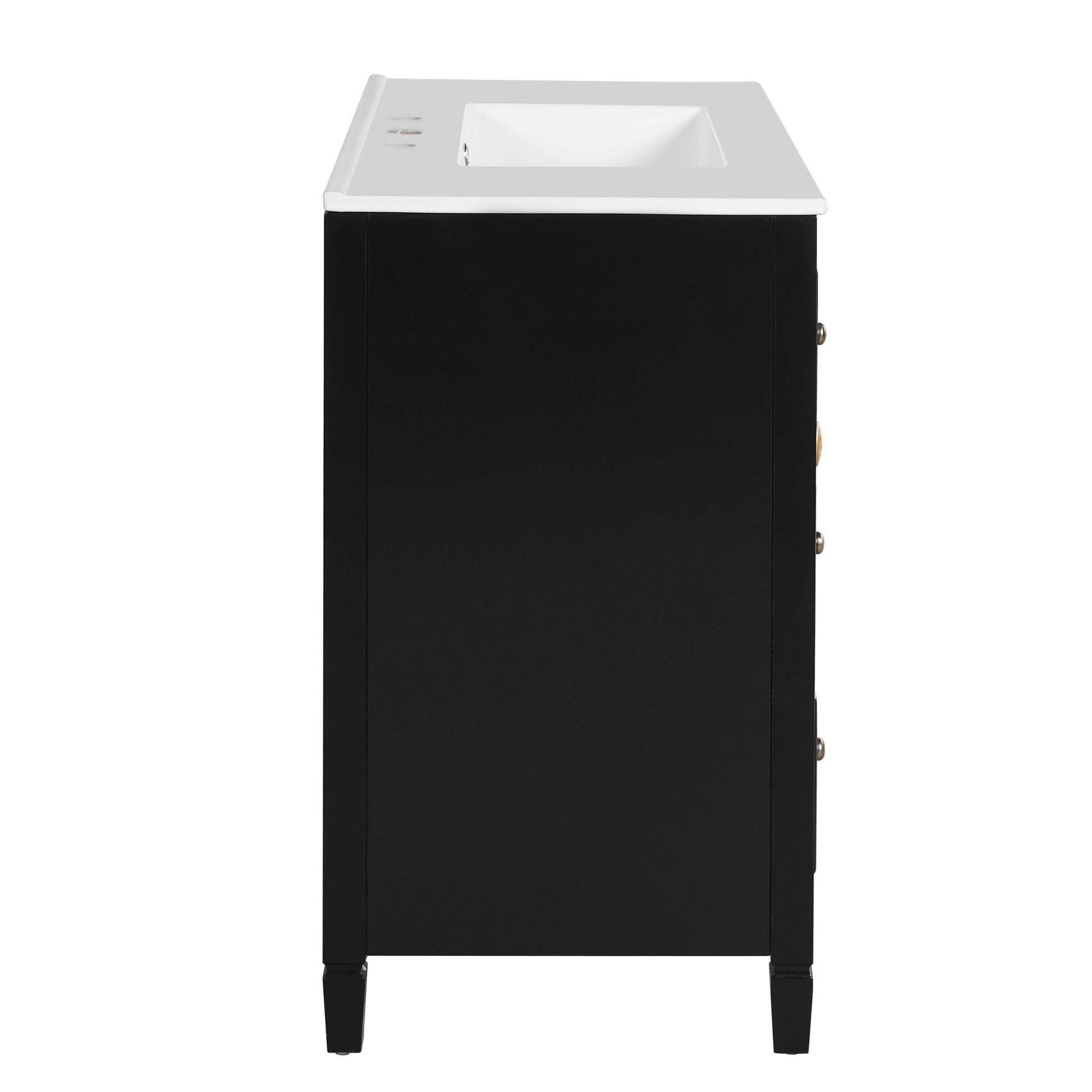 36-inch Bathroom Vanity with 2 Soft Close Doors, Solid Wood Frame Modern Bathroom Storage Cabinet with 3 Drawers