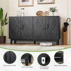 Modern Style Buffet Cabinet, Storage Side Cabinet Buffet Cabinet, Medieval Modern Multifunctional Decorative Cabinet Suitable For Living Room, Dining Room, Entrance, Corridor, Kitchen, Black