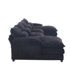 UNITED WE WIN Chenille, high quality sponge filling, solid wood frame, oversized four-seater, U-shaped combination sofa