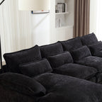 UNITED WE WIN Chenille, high quality sponge filling, solid wood frame, oversized four-seater, U-shaped combination sofa