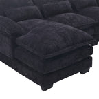 UNITED WE WIN Chenille, high quality sponge filling, solid wood frame, oversized four-seater, U-shaped combination sofa