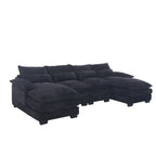UNITED WE WIN Chenille, high quality sponge filling, solid wood frame, oversized four-seater, U-shaped combination sofa