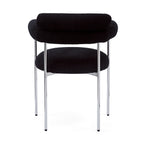 Upholstered Armchair Dining Chairs With Metal Legs (Set of 2),Black