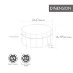 31.5' W Upholstered Round Ottoman With Reversible Lid, Velvet Storage Stool, Channel Tufted Pumpkin-shape Footstool for Living room, Bedroom and Office, Black