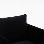 Accent Chair for Living Room, Velvet Comfy Single Sofa Chair Mid-Century Modern Armchair with 1 Pillow and Metal Legs for Bedroom Office Reading