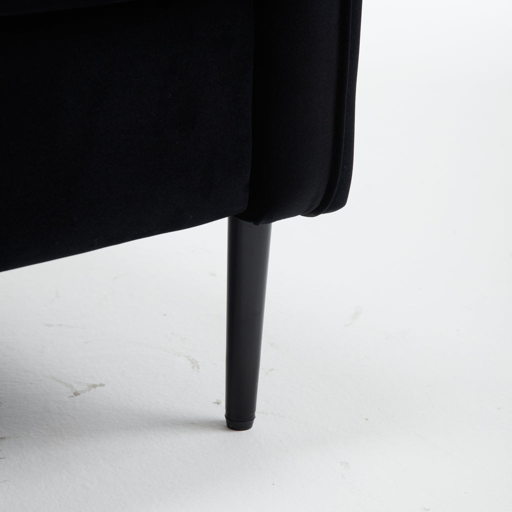 Accent Chair for Living Room, Velvet Comfy Single Sofa Chair Mid-Century Modern Armchair with 1 Pillow and Metal Legs for Bedroom Office Reading