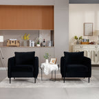 Accent Chair for Living Room, Velvet Comfy Single Sofa Chair Mid-Century Modern Armchair with 1 Pillow and Metal Legs for Bedroom Office Reading