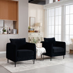 Accent Chair for Living Room, Velvet Comfy Single Sofa Chair Mid-Century Modern Armchair with 1 Pillow and Metal Legs for Bedroom Office Reading