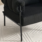 TS Modern decorative chair, living room side chair with gold metal legs, no wheels, suitable for dressing area, reception room, office,Teddy fleece upholstered metal foot sofa 1PC Black Accent Chair