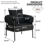 TS Modern decorative chair, living room side chair with gold metal legs, no wheels, suitable for dressing area, reception room, office,Teddy fleece upholstered metal foot sofa 1PC Black Accent Chair