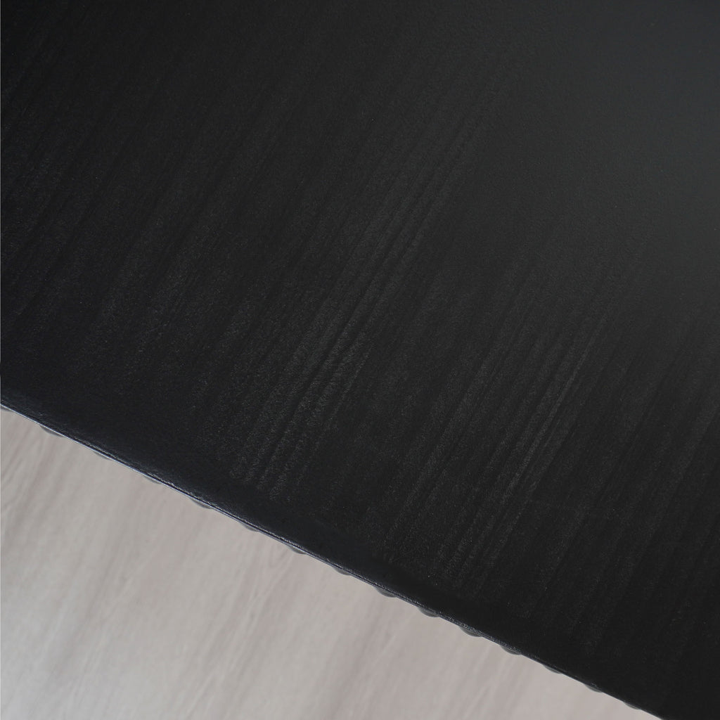 Black wood Console Table, 59in Entryway Table, Curved Waterfall-style Table,Console table with wood beads,Entrance Table for Entryway, Hallway, Living Room, Foyer, Corridor, Office