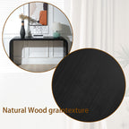 Black wood Console Table, 59in Entryway Table, Curved Waterfall-style Table,Console table with wood beads,Entrance Table for Entryway, Hallway, Living Room, Foyer, Corridor, Office