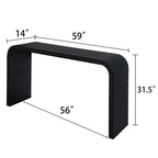 Black wood Console Table, 59in Entryway Table, Curved Waterfall-style Table,Console table with wood beads,Entrance Table for Entryway, Hallway, Living Room, Foyer, Corridor, Office