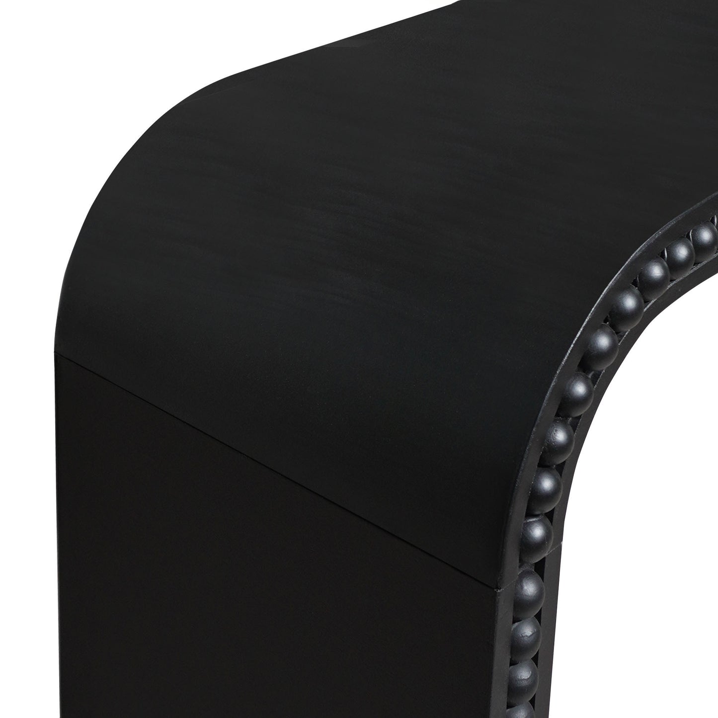 Black wood Console Table, 59in Entryway Table, Curved Waterfall-style Table,Console table with wood beads,Entrance Table for Entryway, Hallway, Living Room, Foyer, Corridor, Office