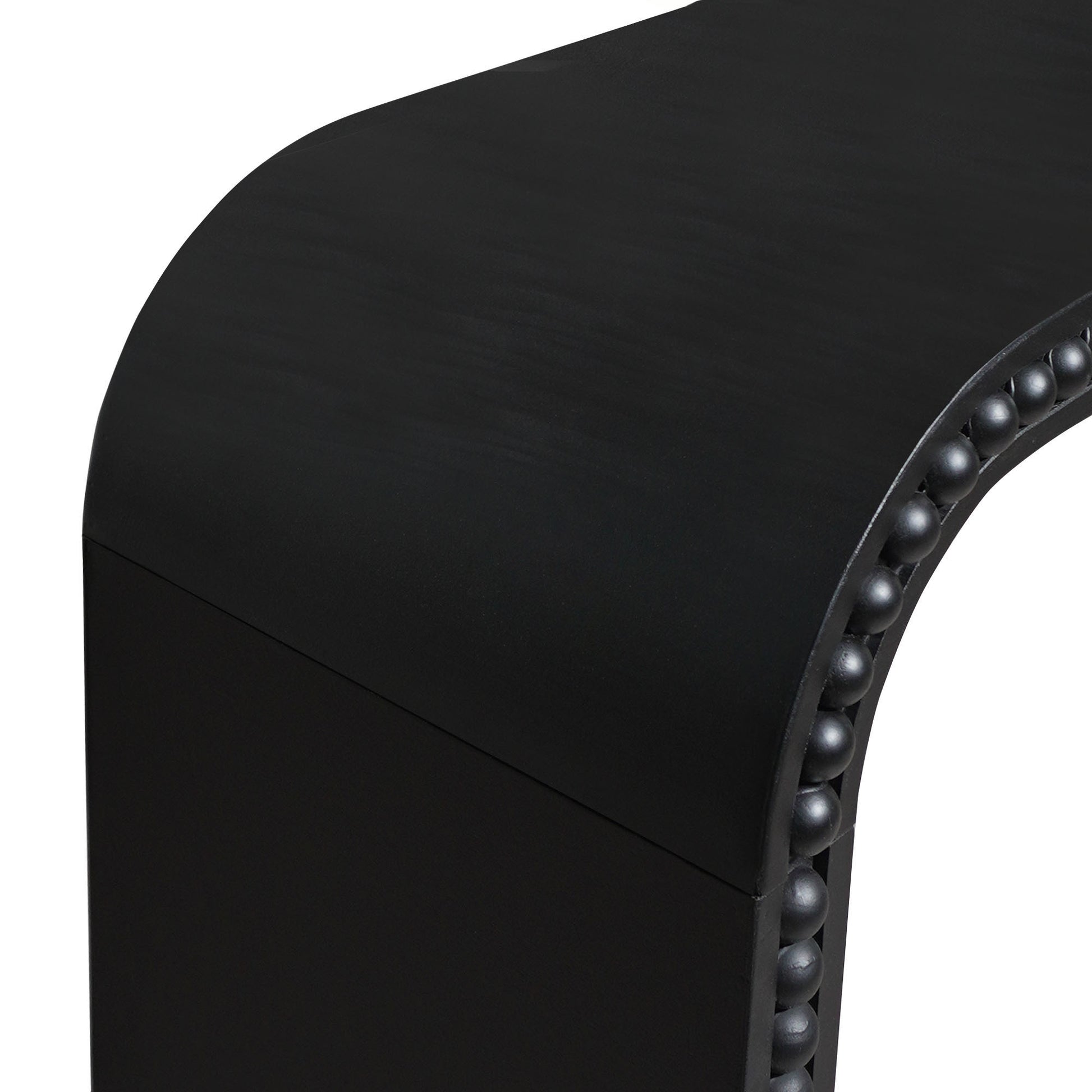 Black wood Console Table, 59in Entryway Table, Curved Waterfall-style Table,Console table with wood beads,Entrance Table for Entryway, Hallway, Living Room, Foyer, Corridor, Office