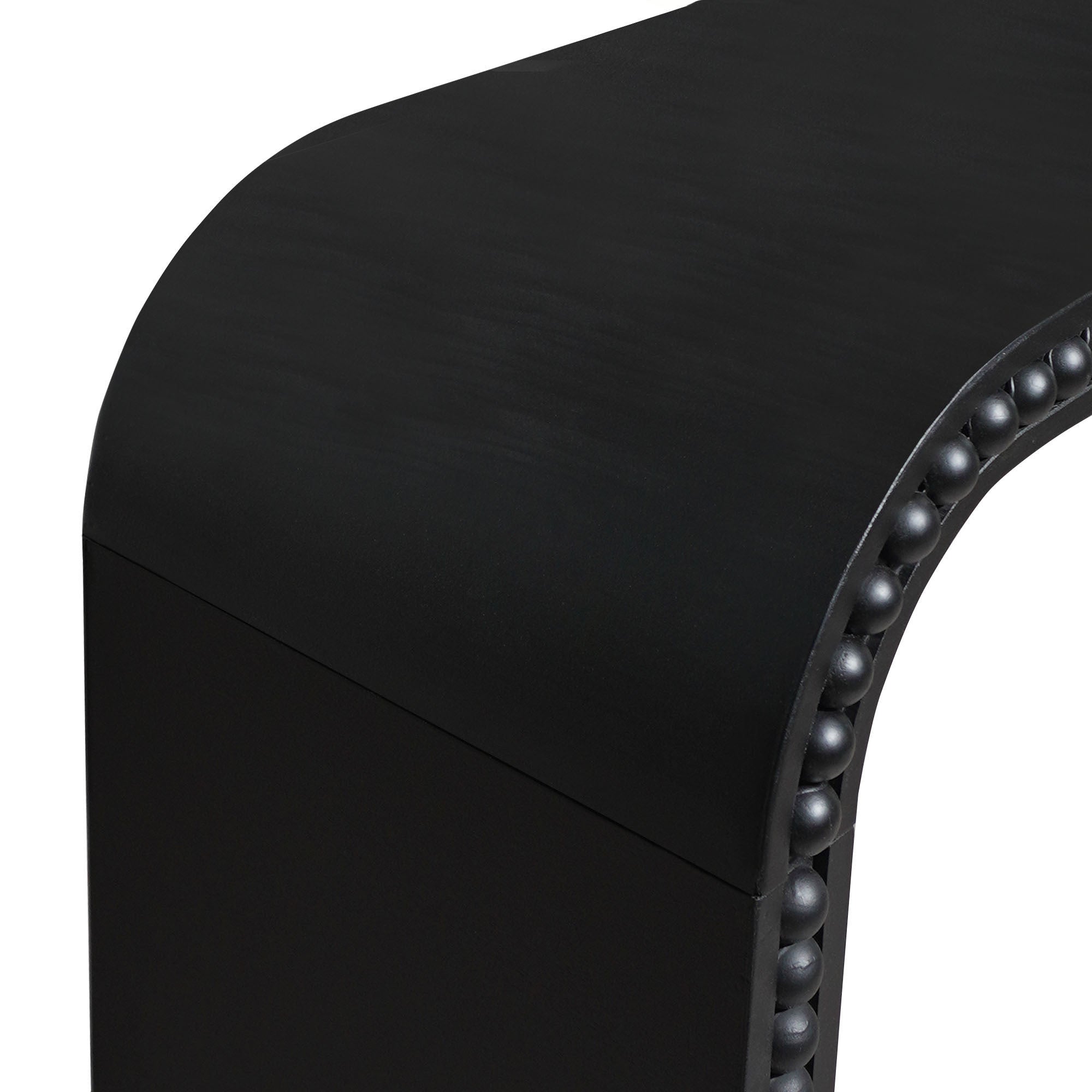 Black wood Console Table, 59in Entryway Table, Curved Waterfall-style Table,Console table with wood beads,Entrance Table for Entryway, Hallway, Living Room, Foyer, Corridor, Office
