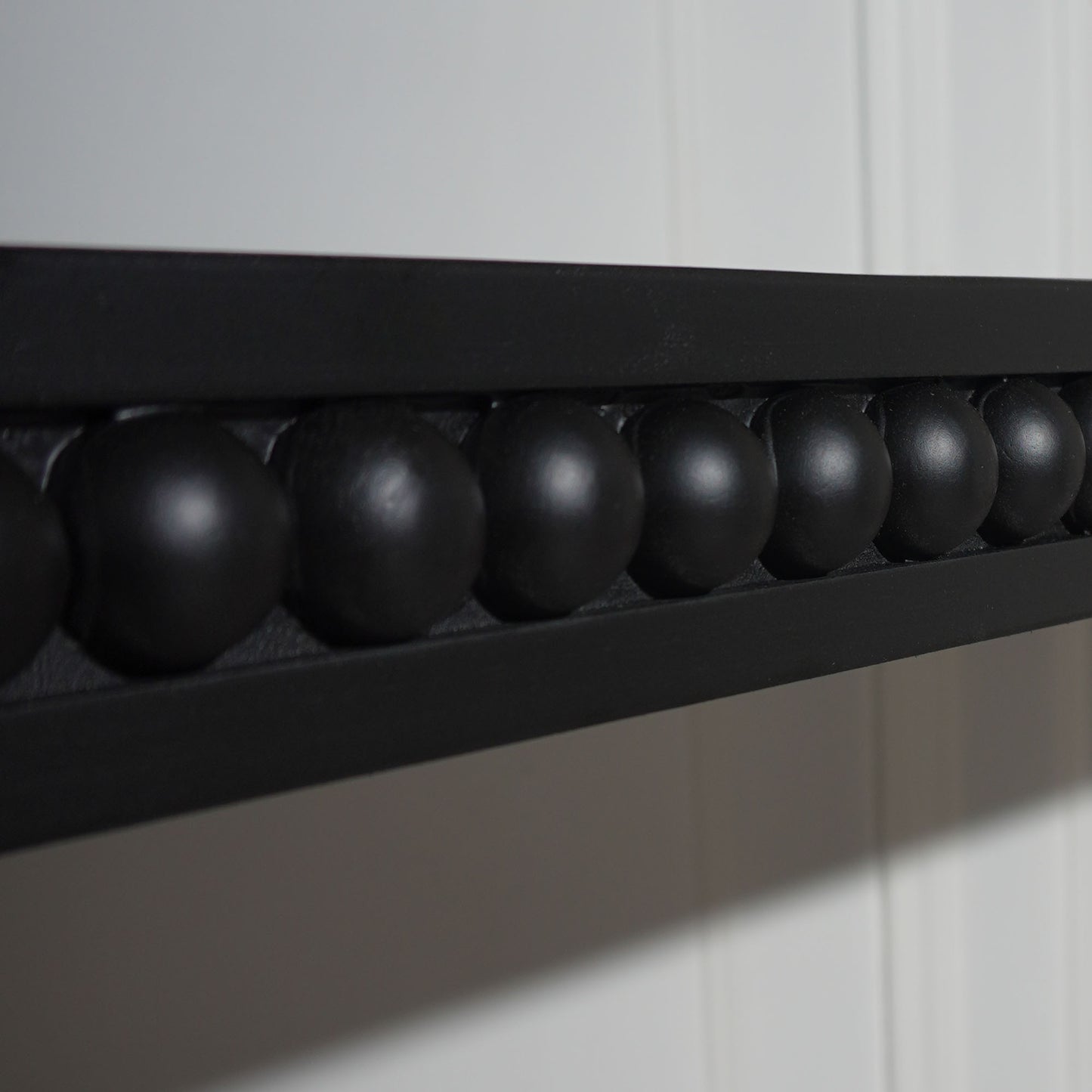 Black wood Console Table, 59in Entryway Table, Curved Waterfall-style Table,Console table with wood beads,Entrance Table for Entryway, Hallway, Living Room, Foyer, Corridor, Office