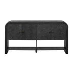 U_Style Versatile console table with Woven Wood Slats and Solid Wood Veneer,Suitable for Entryway, Hallway, Living Room,Foyer,Corridor