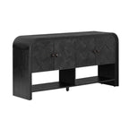 U_Style Versatile console table with Woven Wood Slats and Solid Wood Veneer,Suitable for Entryway, Hallway, Living Room,Foyer,Corridor