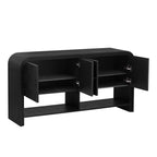 U_Style Versatile console table with Woven Wood Slats and Solid Wood Veneer,Suitable for Entryway, Hallway, Living Room,Foyer,Corridor