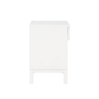 Blake Cane 1 Drawer Nightstand in Coastal White with Cane Front