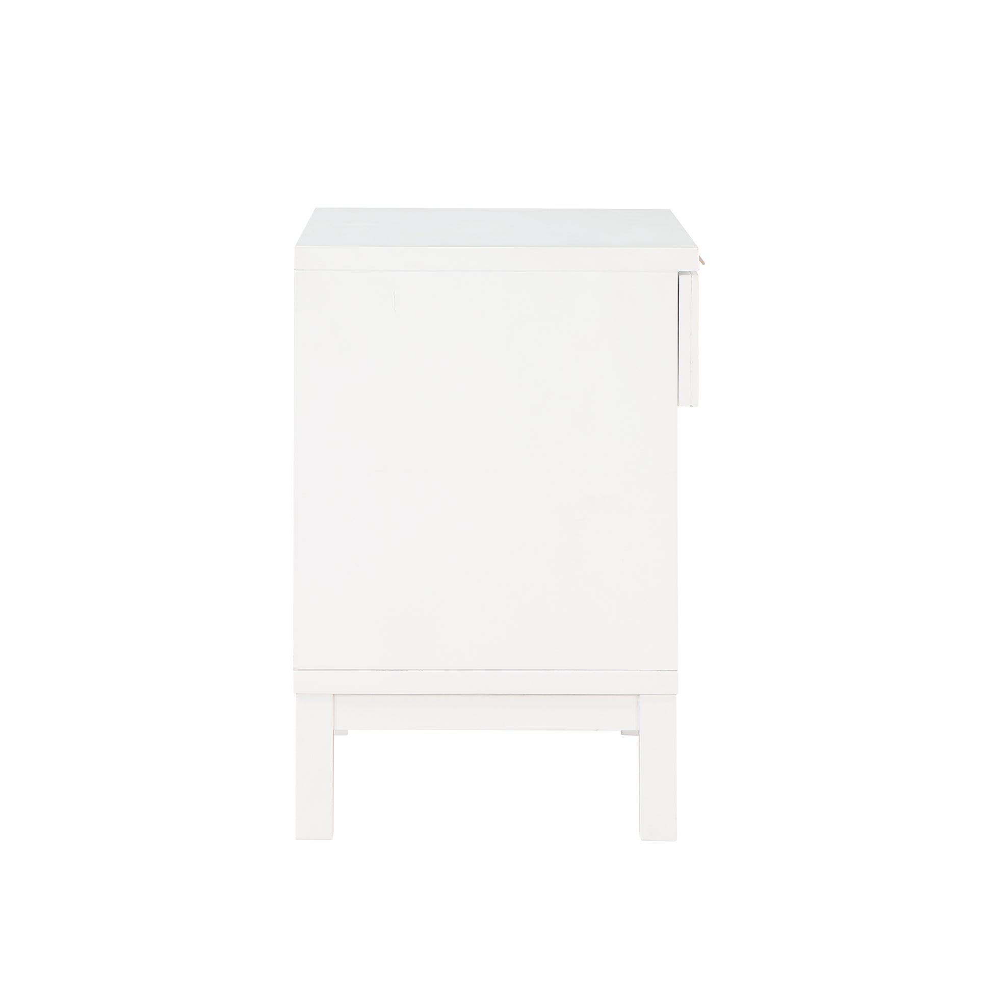 Blake Cane 1 Drawer Nightstand in Coastal White with Cane Front