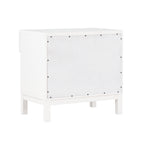 Blake Cane 1 Drawer Nightstand in Coastal White with Cane Front