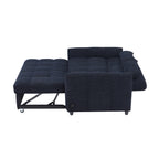 52.8 Loveseat Sofa Pull-out Sofa Bed Tufted Sleeper Sofa with an Adjustable Backrest, Three USB Ports and Two Lumbar Pillows for Living Room, Blue