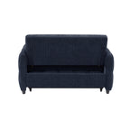 52.8 Loveseat Sofa Pull-out Sofa Bed Tufted Sleeper Sofa with an Adjustable Backrest, Three USB Ports and Two Lumbar Pillows for Living Room, Blue