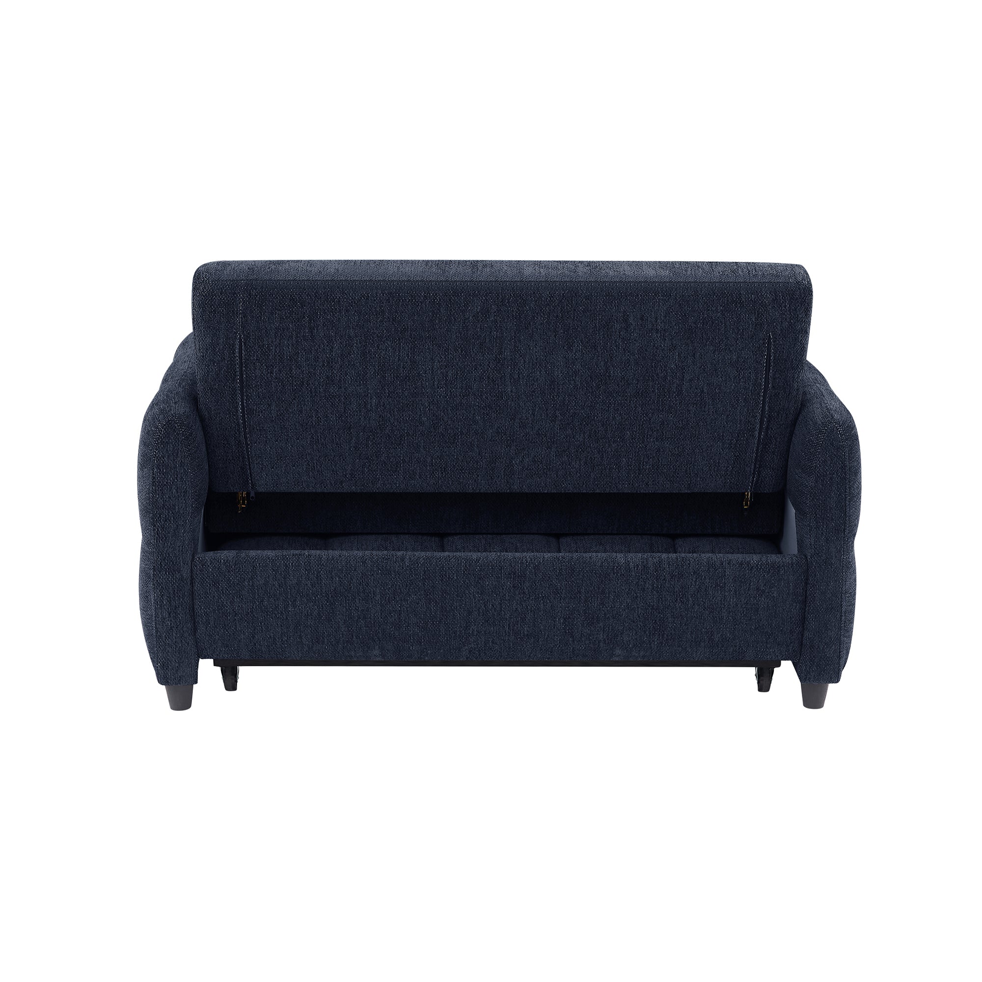 52.8 Loveseat Sofa Pull-out Sofa Bed Tufted Sleeper Sofa with an Adjustable Backrest, Three USB Ports and Two Lumbar Pillows for Living Room, Blue