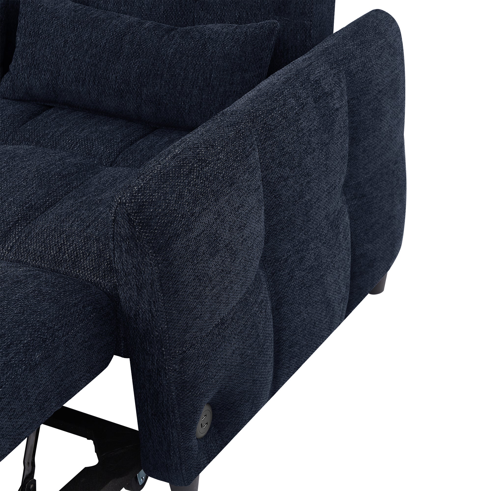 52.8 Loveseat Sofa Pull-out Sofa Bed Tufted Sleeper Sofa with an Adjustable Backrest, Three USB Ports and Two Lumbar Pillows for Living Room, Blue