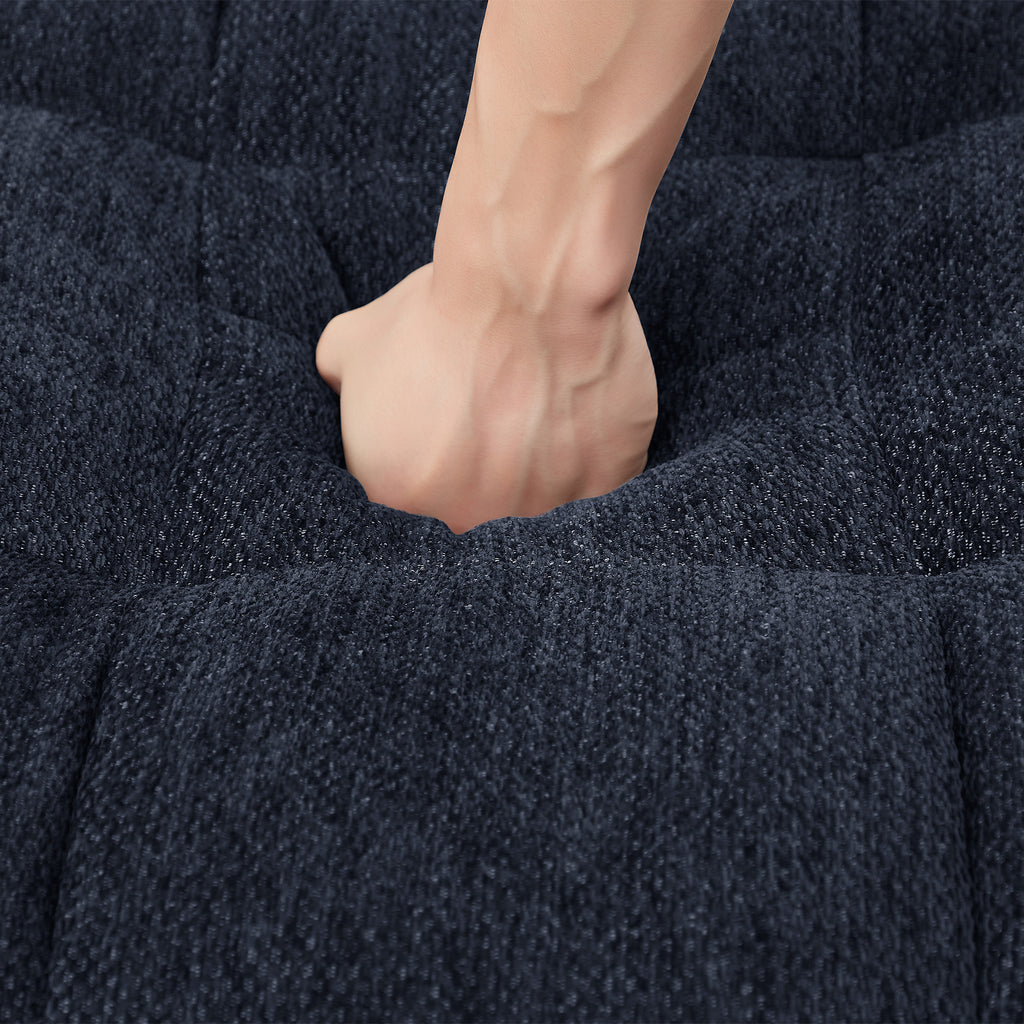 52.8 Loveseat Sofa Pull-out Sofa Bed Tufted Sleeper Sofa with an Adjustable Backrest, Three USB Ports and Two Lumbar Pillows for Living Room, Blue