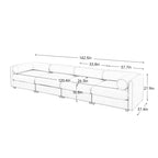 Modular Sectional Sofa with Storage, Cylindrical Backrest and Armrests Deep Comfortable Seating,Durable and Supportive for Living Room,4 Seat Sofa,Blue