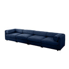 Modular Sectional Sofa with Storage, Cylindrical Backrest and Armrests Deep Comfortable Seating,Durable and Supportive for Living Room,4 Seat Sofa,Blue