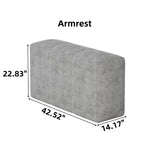 Blue Chenille Modular Sectional Sofa with Tufted Design.