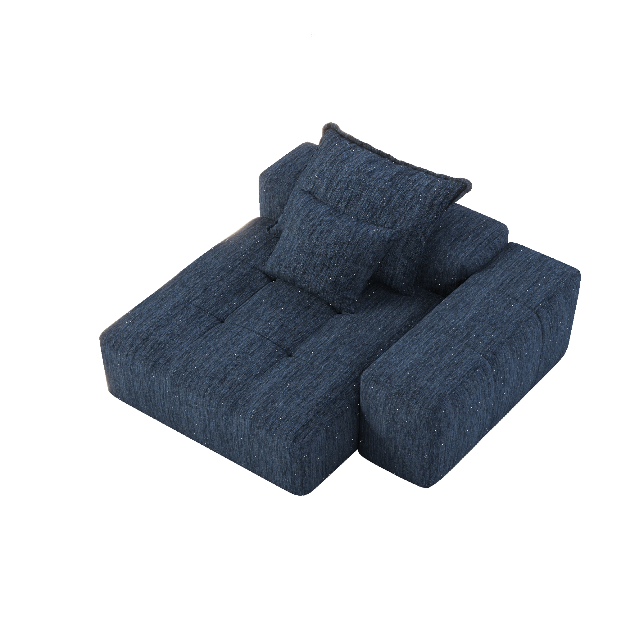 Modern Oversized Modular Sectional Sofa,Sparkling Chenille Fabric Soft Cushion Sofa with 2 Pillows,DIY Combination Tufted Sofa,No Assembly Required