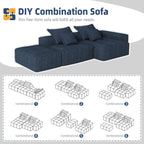 Modern Oversized Modular Sectional Sofa with Ottoman,seat,chaise lounge and armrest,Sparkling Chenille Fabric Soft Cushion Sofa with 4 Pillows,4 PCS DIY Combination Tufted Sofa,No Assembly Required