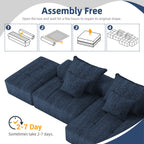 Modern Oversized Modular Sectional Sofa with Ottoman,seat,chaise lounge and armrest,Sparkling Chenille Fabric Soft Cushion Sofa with 4 Pillows,4 PCS DIY Combination Tufted Sofa,No Assembly Required